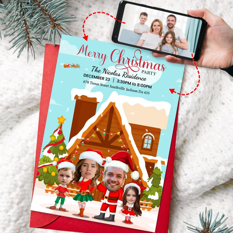 Personalized Funny Family Christmas Card