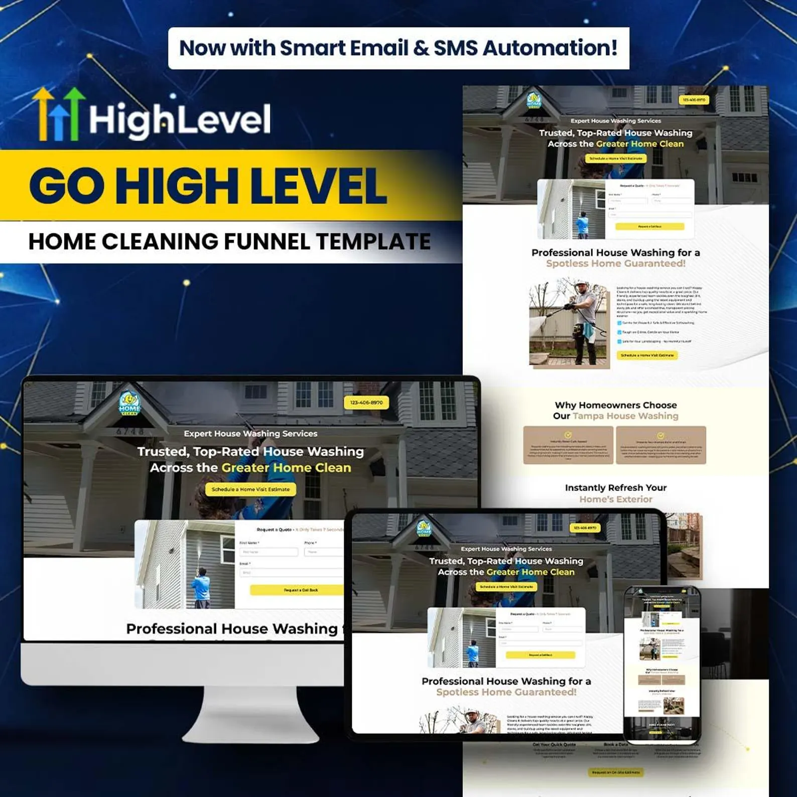 Go High Level Cleaning Service Funnel – Editable Lead Magnet Template with Email Automation