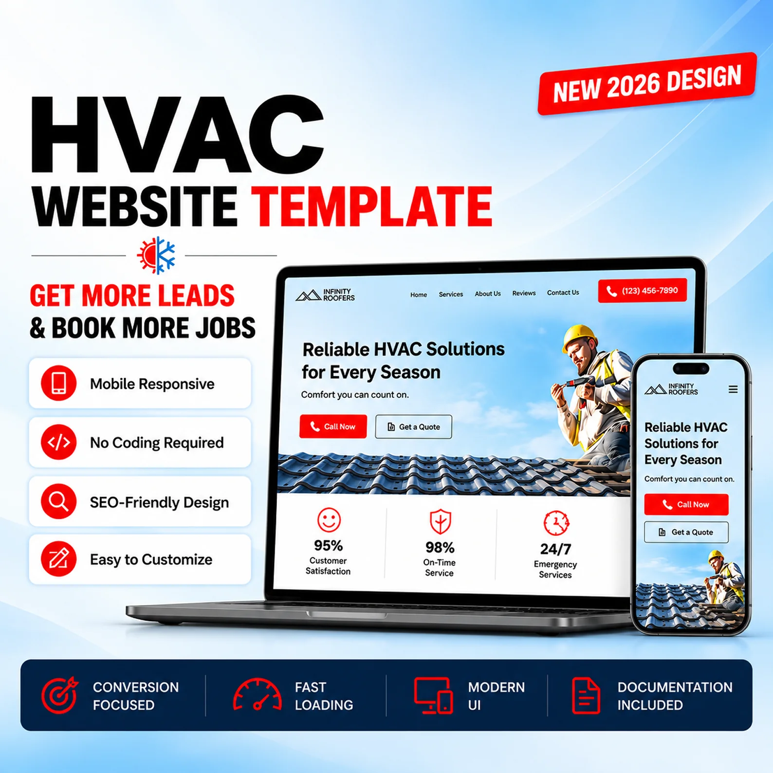 HVAC Website Template | GoHighLevel Website & Funnel