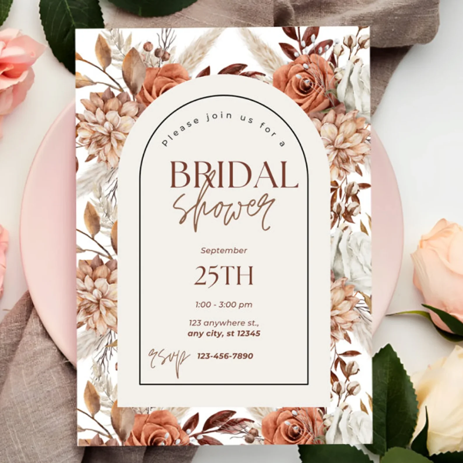 Boho Bridal Shower Invitations
