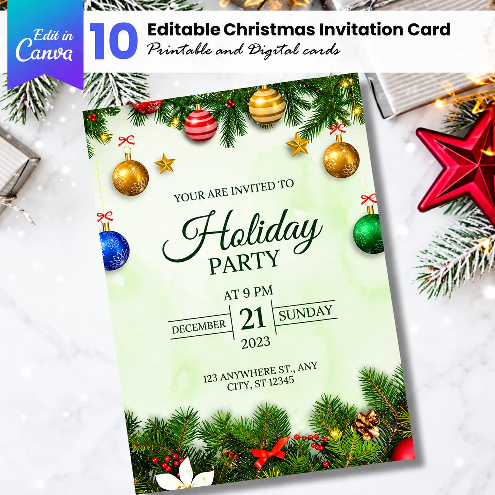 Christmas Party Template Invitation