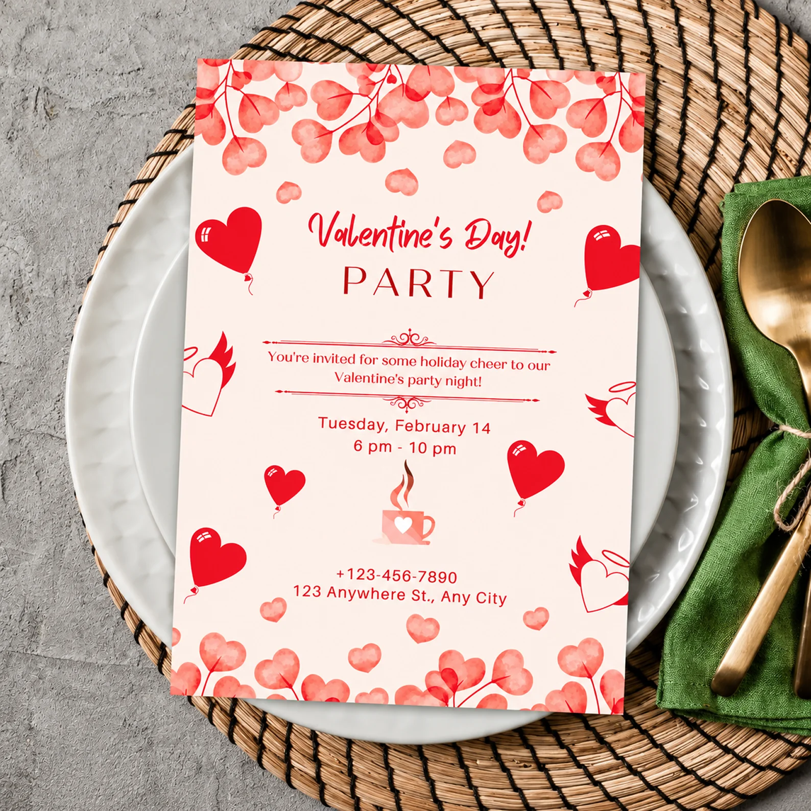 Decorating Party Invitation, Digital valentines card