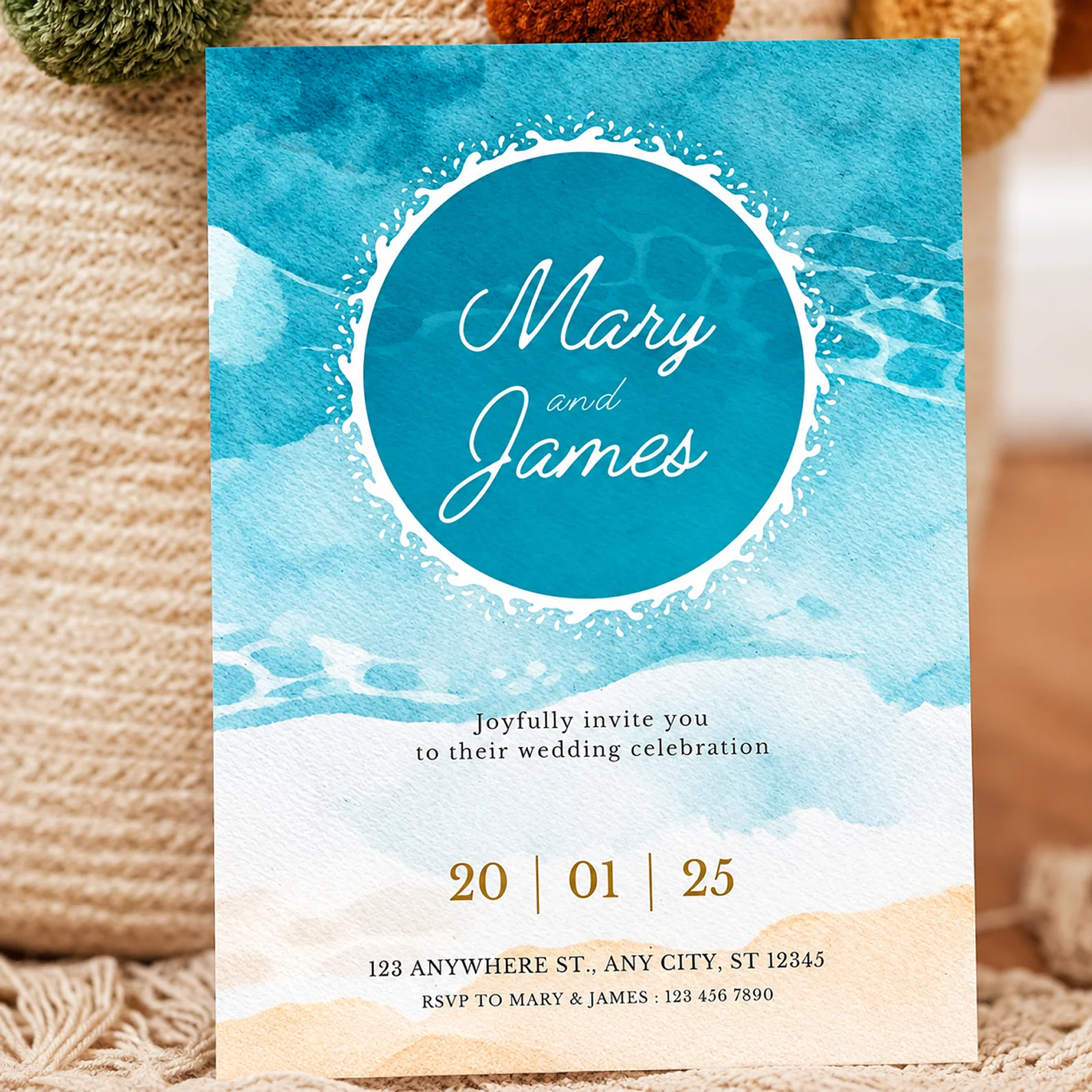 Editable Wedding Invitation Belly Band
